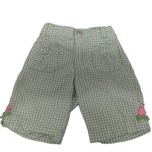 Gymboree | Girls Green Check Elastic Waist Shorts  Size 5